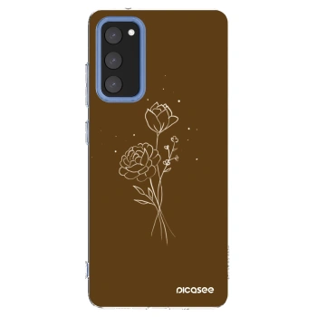 Picasee silikonski prozorni ovitek za Samsung Galaxy S20 FE - Brown flowers
