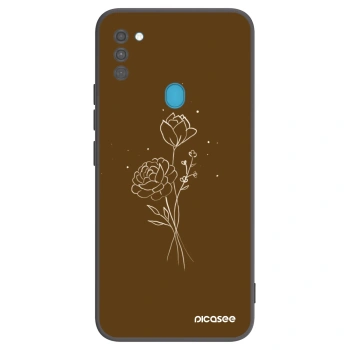 Ovitek za Samsung Galaxy M11 - Brown flowers