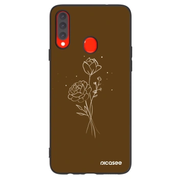 Ovitek za Samsung Galaxy A20s - Brown flowers