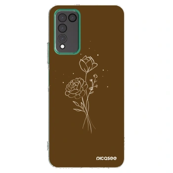 Picasee silikonski prozorni ovitek za Honor 10X Lite - Brown flowers
