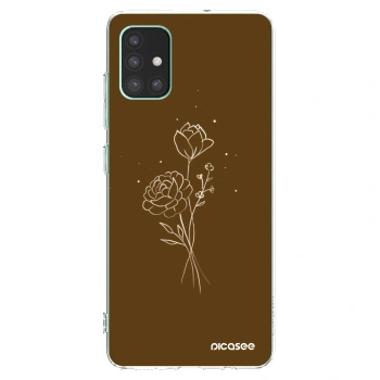 Picasee silikonski prozorni ovitek za Samsung Galaxy M51 M515F - Brown flowers