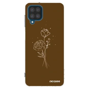 Picasee silikonski prozorni ovitek za Samsung Galaxy A12 A125F - Brown flowers