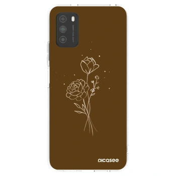 Picasee silikonski prozorni ovitek za Xiaomi Poco M3 - Brown flowers