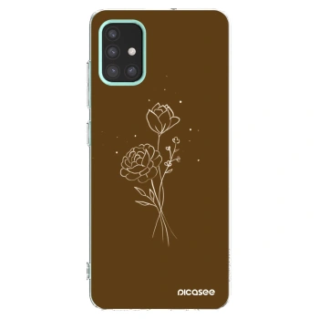 Picasee silikonski prozorni ovitek za Samsung Galaxy M31s - Brown flowers