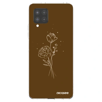 Picasee silikonski prozorni ovitek za Samsung Galaxy A42 A426B - Brown flowers