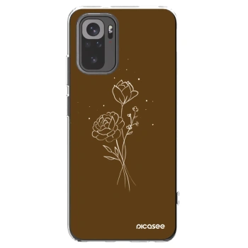 Picasee silikonski prozorni ovitek za Xiaomi Redmi Note 10S - Brown flowers