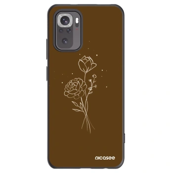 Picasee silikonski črni ovitek za Xiaomi Redmi Note 10S - Brown flowers
