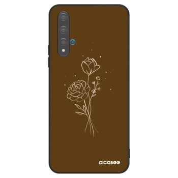 Ovitek za Huawei Nova 5T - Brown flowers