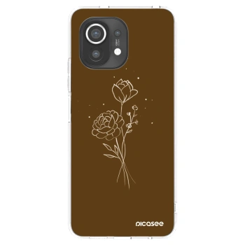 Picasee silikonski prozorni ovitek za Xiaomi Mi 11 - Brown flowers