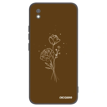 Picasee silikonski črni ovitek za Xiaomi Redmi 9AT - Brown flowers