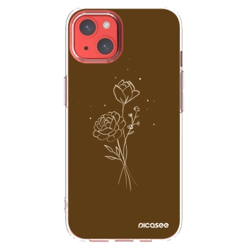Picasee silikonski prozorni ovitek za Apple iPhone 13 - Brown flowers