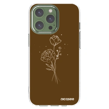 Picasee silikonski prozorni ovitek za Apple iPhone 13 Pro - Brown flowers