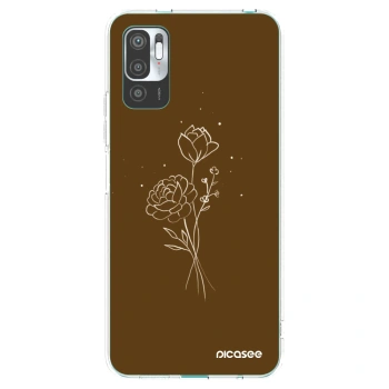 Picasee silikonski prozorni ovitek za Xiaomi Redmi Note 10 5G - Brown flowers