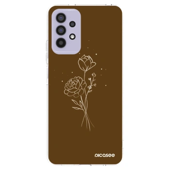Picasee silikonski prozorni ovitek za Samsung Galaxy A32 4G SM-A325F - Brown flowers
