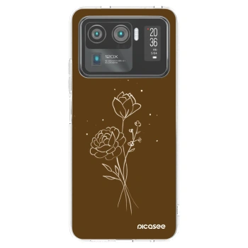 Picasee silikonski prozorni ovitek za Xiaomi Mi 11 Ultra - Brown flowers