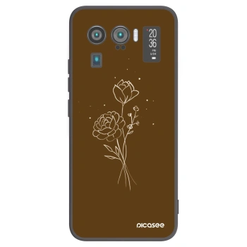 Picasee silikonski črni ovitek za Xiaomi Mi 11 Ultra - Brown flowers