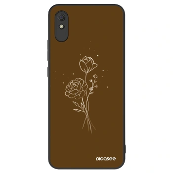Ovitek za Xiaomi Redmi 9AT - Brown flowers