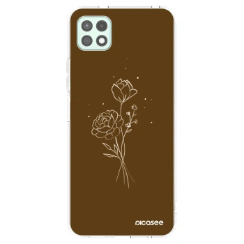 Picasee silikonski prozorni ovitek za Samsung Galaxy A22 A226B 5G - Brown flowers