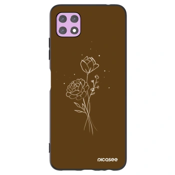 Picasee silikonski črni ovitek za Samsung Galaxy A22 A226B 5G - Brown flowers