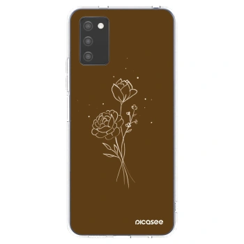 Picasee silikonski prozorni ovitek za Samsung Galaxy A02s A025G - Brown flowers