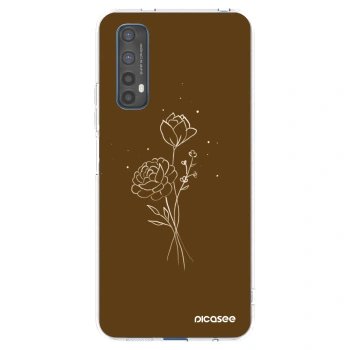 Picasee silikonski prozorni ovitek za Realme 7 - Brown flowers