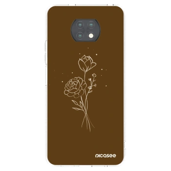 Picasee silikonski prozorni ovitek za Xiaomi Redmi Note 9T - Brown flowers