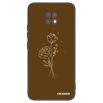 Picasee silikonski črni ovitek za Xiaomi Redmi Note 9T - Brown flowers