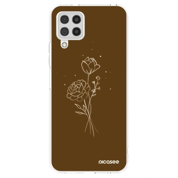 Picasee silikonski prozorni ovitek za Samsung Galaxy A22 A225F 4G - Brown flowers