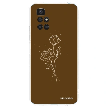 Picasee silikonski prozorni ovitek za Xiaomi Redmi 10 - Brown flowers