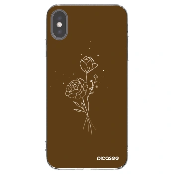 Picasee silikonski prozorni ovitek za Apple iPhone XS Max - Brown flowers