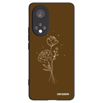 Picasee silikonski črni ovitek za Huawei Nova 9 - Brown flowers