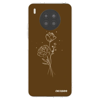 Picasee silikonski prozorni ovitek za Huawei Nova 8i - Brown flowers