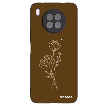 Picasee silikonski črni ovitek za Huawei Nova 8i - Brown flowers