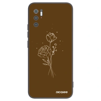 Picasee silikonski črni ovitek za Xiaomi Poco M3 Pro 5G - Brown flowers
