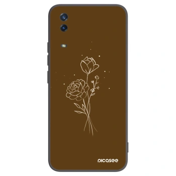 Picasee silikonski črni ovitek za Vivo Y11s - Brown flowers