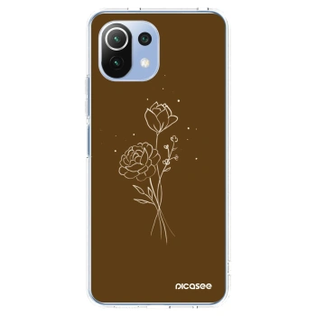 Picasee silikonski prozorni ovitek za Xiaomi 11 Lite 5G NE - Brown flowers