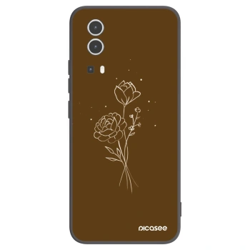 Picasee silikonski črni ovitek za Vivo Y72 5G - Brown flowers