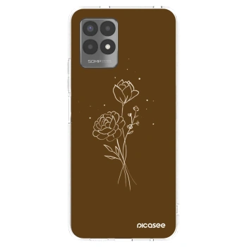 Picasee silikonski prozorni ovitek za Realme 8i - Brown flowers