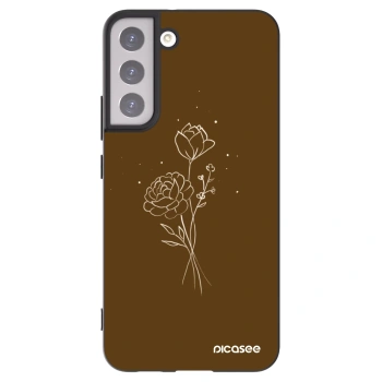 Picasee silikonski črni ovitek za Samsung Galaxy S22+ 5G - Brown flowers
