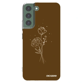 Picasee silikonski prozorni ovitek za Samsung Galaxy S22+ 5G - Brown flowers