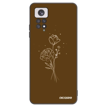 Picasee silikonski črni ovitek za Xiaomi Redmi Note 11 - Brown flowers