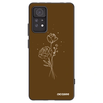 Picasee silikonski črni ovitek za Xiaomi Redmi Note 11 Pro 5G - Brown flowers