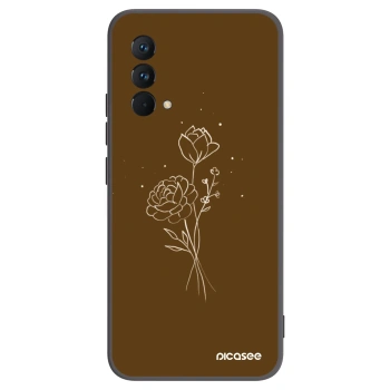 Picasee silikonski črni ovitek za Realme GT Master Edition 5G - Brown flowers