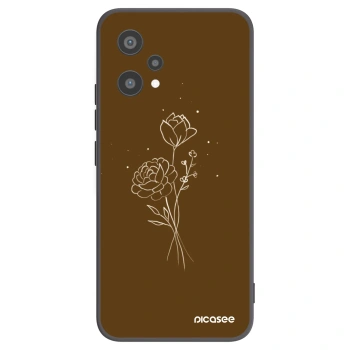 Picasee silikonski črni ovitek za Realme 9 Pro 5G - Brown flowers