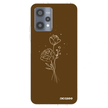 Picasee silikonski prozorni ovitek za Realme 9 Pro 5G - Brown flowers
