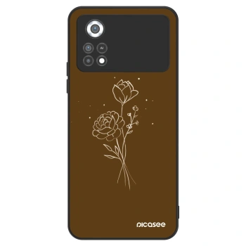 Ovitek za Xiaomi Poco X4 Pro 5G - Brown flowers
