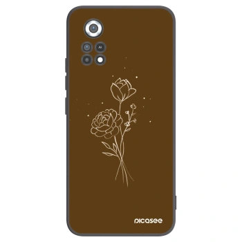 Picasee silikonski črni ovitek za Xiaomi Poco X4 Pro 5G - Brown flowers