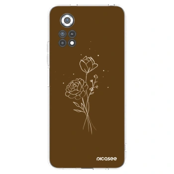 Picasee silikonski prozorni ovitek za Xiaomi Poco X4 Pro 5G - Brown flowers