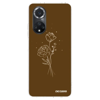 Picasee silikonski prozorni ovitek za Huawei Nova 9 SE - Brown flowers