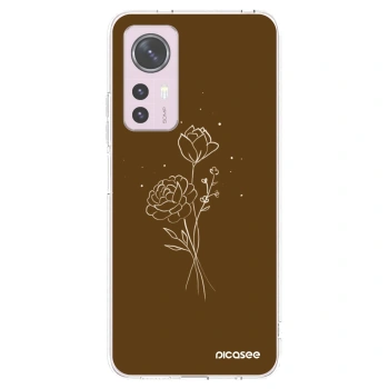 Picasee silikonski prozorni ovitek za Xiaomi 12 - Brown flowers